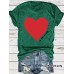 Printed short sleeved heart lacha print round neck