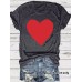 Printed short sleeved heart lacha print round neck