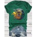 Printed Short Sleeves Sun Moon
