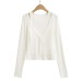 Retro Brown Tank Top Set for Women, Short Length Fitted Cardigan Long Sleeve Tops Two-Piece Solid Color