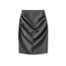 style new women's sexy high-waisted fitted pencil skirt with design beauty, pleated back slit short skirt solid color
