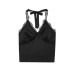 style lace halter neck tie-up camisole, pure desire V-neck ruffle splicing, sexy fitted satin strap backless top