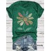 T-shirt short sleeved women's floral print round neck