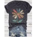 T-shirt short sleeved women's floral print round neck