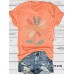 T-shirt short sleeved women's floral print round neck