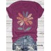T-shirt short sleeved women's floral print round neck