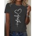 Elegant heart-shaped and love letter pattern in short sleeves
