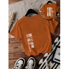 Short sleeved YOU ABE slogan