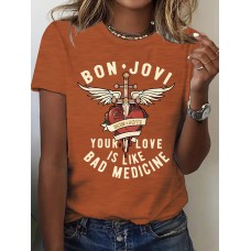 Short sleeved BON JOVI Band