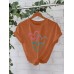 Printed short sleeved tri color heart