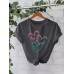 Printed short sleeved tri color heart