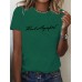 Short sleeved slogan
