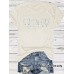 Short sleeved minimalist letters