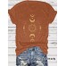 Sun Moon and Star Pattern Loose Short Sleeve