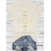 Sun Moon and Star Pattern Loose Short Sleeve