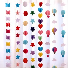 Wholesale Creative Festival Streamers and Decorations with Circular Stars, Flowers, Paper Hearts, and String Hanging Ornaments Wholesale Creative Festival Streamers and Decorations with Circular Stars, Flowers, Paper Hearts, and String Hanging Ornaments