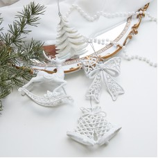 Christmas Snowflake Acrylic Transparent Reindeer Wreath Ornament Tree Decoration Window Hanging Decor