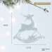 Christmas Snowflake Acrylic Transparent Reindeer Wreath Ornament Tree Decoration Window Hanging Decor
