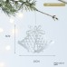 Christmas Snowflake Acrylic Transparent Reindeer Wreath Ornament Tree Decoration Window Hanging Decor