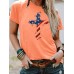 Star and stripe printed short sleeves