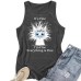 Explosion cat pattern printed short sleeved women