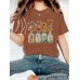 Vintage Sunflower Botanical Plant Garde Short Sleeves