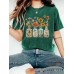Vintage Sunflower Botanical Plant Garde Short Sleeves