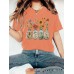 Vintage Sunflower Botanical Plant Garde Short Sleeves