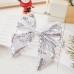 Christmas Silver Rhinestone Bow Charm Ornament for Tree Decoration