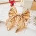 Christmas Silver Rhinestone Bow Charm Ornament for Tree Decoration