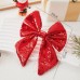 Christmas Silver Rhinestone Bow Charm Ornament for Tree Decoration