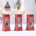 Christmas Decorative Lighted Phone Booth Ornament for Hotel Mall Window Display Desktop Scene Decoration
