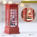 Christmas Decorative Lighted Phone Booth Ornament for Hotel Mall Window Display Desktop Scene Decoration