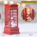 Christmas Decorative Lighted Phone Booth Ornament for Hotel Mall Window Display Desktop Scene Decoration