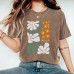 Wash and make old floral printed short sleeves