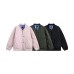 Diamond Pattern  White Duck Down Baseball Collar Lightweight Down Jacket