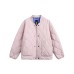 Diamond Pattern  White Duck Down Baseball Collar Lightweight Down Jacket