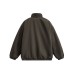 Detroit Reversible Washed Canvas Shearling Stand-Up Collar Cotton Coat