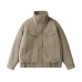 Thick Stand-up Collar Workwear Cotton Coat Solid Color Warm Outerwear