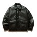 Warm PU Leather Stand-Up Collar Down Jacket Casual White Duck Down Leather Coat