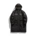 Letter Print White Duck Down Mid-Length Hooded Down Jacket