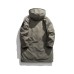 Letter Print White Duck Down Mid-Length Hooded Down Jacket