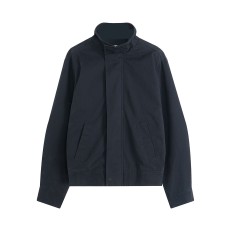 Unisex Streetwear Deconstructed Solid Color Loose Fit Men's Stand Collar Jacket