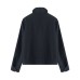 Unisex Streetwear Deconstructed Solid Color Loose Fit Men's Stand Collar Jacket