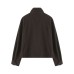 Unisex Streetwear Deconstructed Solid Color Loose Fit Men's Stand Collar Jacket