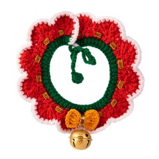 Christmas pet collars decorations handmade knitted cat collars scarves pet supplies