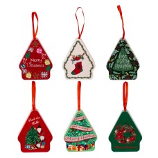 Christmas New Arrival Decorative Polygonal Cartoon Printed Tin Box, Christmas Season Children's Carry Gift Box