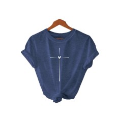 Short sleeved cross shaped heart