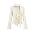 Irregular base top with ruffle edge and ribbon