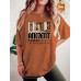 ANOENT Pattern Printed Round Neck Loose Short Sleeve